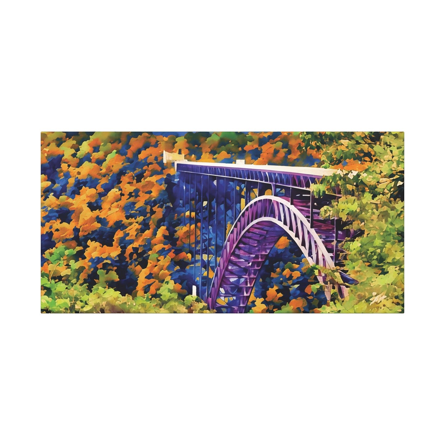 New River Gorge Bridge – Original Photo Turned Watercolor Canvas Art