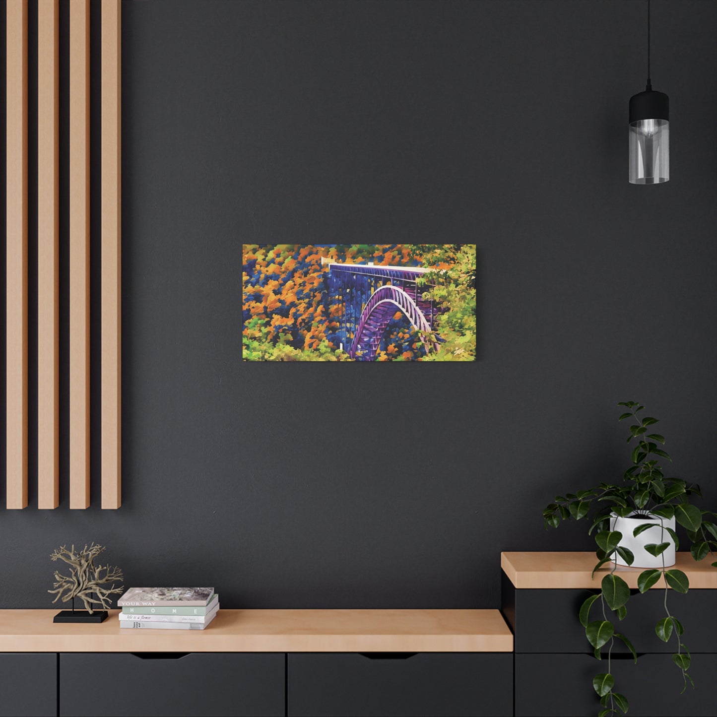 New River Gorge Bridge – Original Photo Turned Watercolor Canvas Art