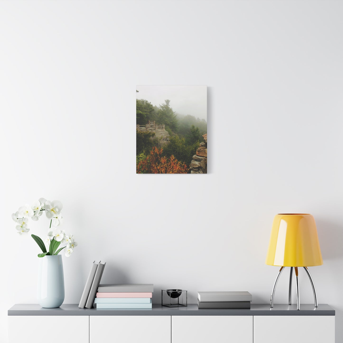Coopers Rock West Virginia Canvas Wall Art – Appalachian Mountain Fog Landscape Photo