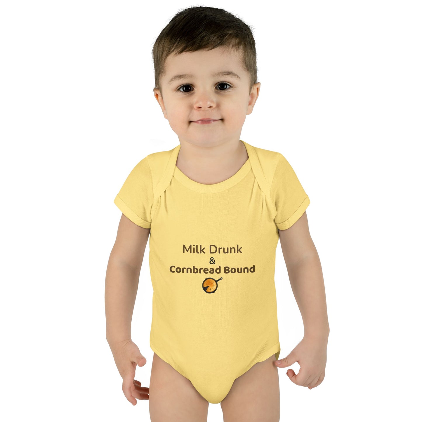 Milk Drunk & Cornbread Bound Baby Onesie – Funny Appalachian Baby Gift  👉 Hits: