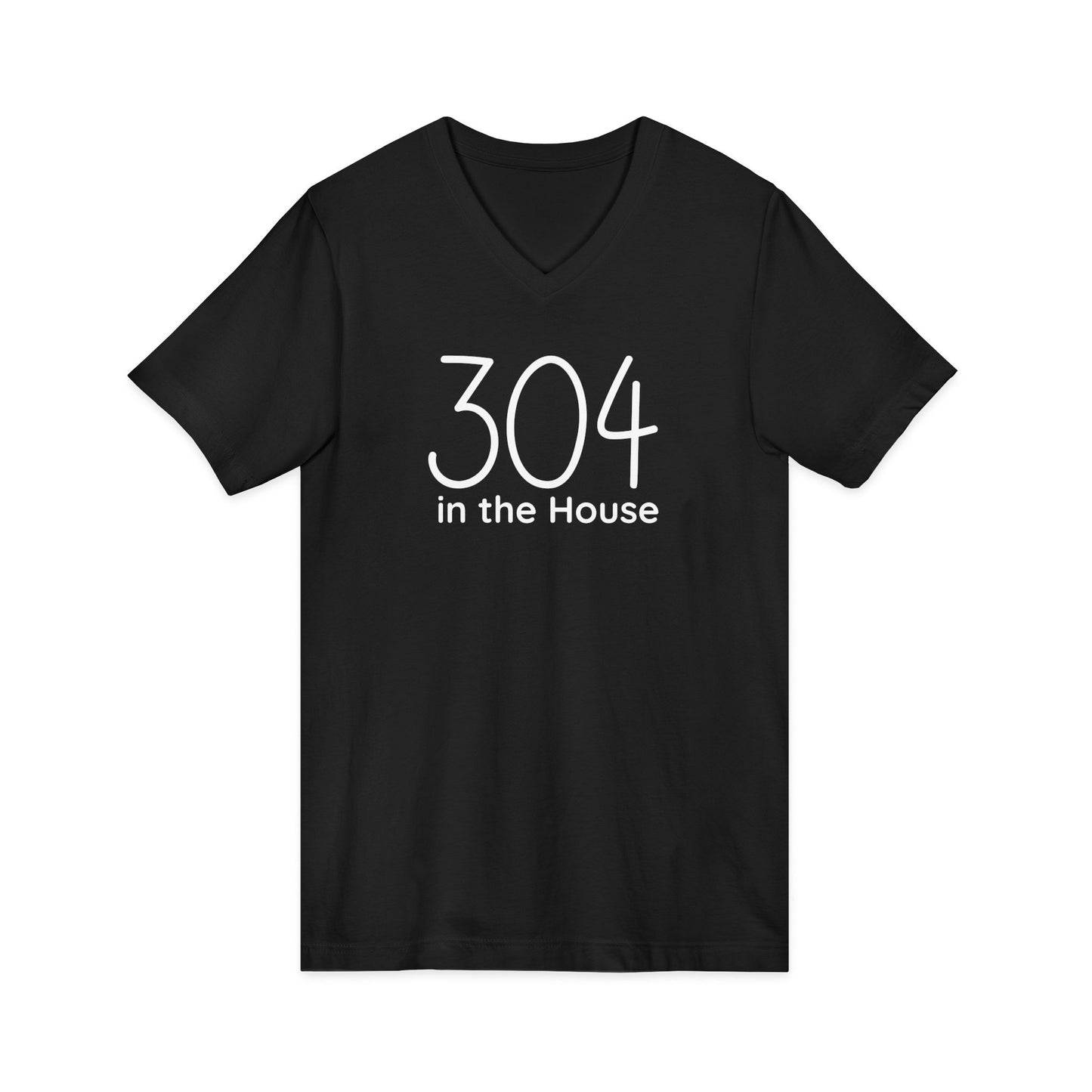 304 in the House Unisex Jersey Short Sleeve V-Neck Tee