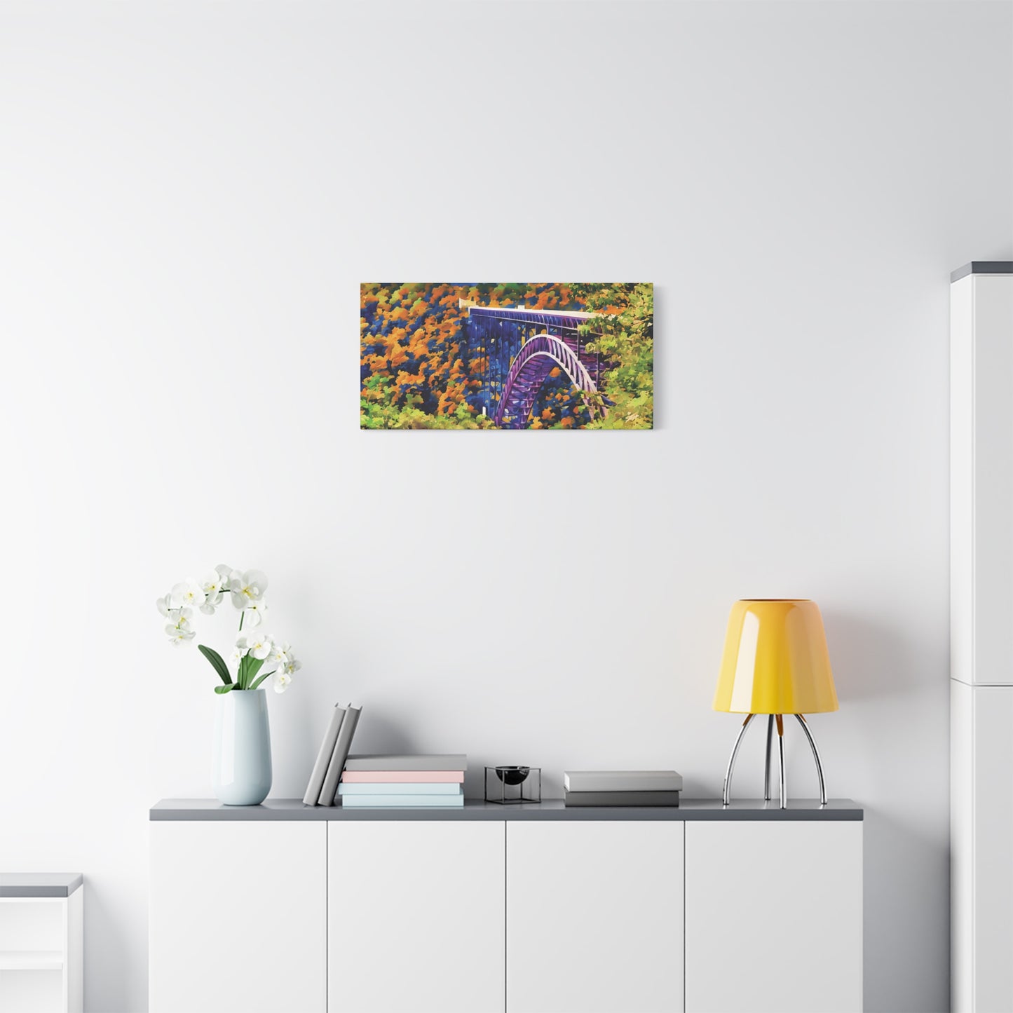 New River Gorge Bridge – Original Photo Turned Watercolor Canvas Art