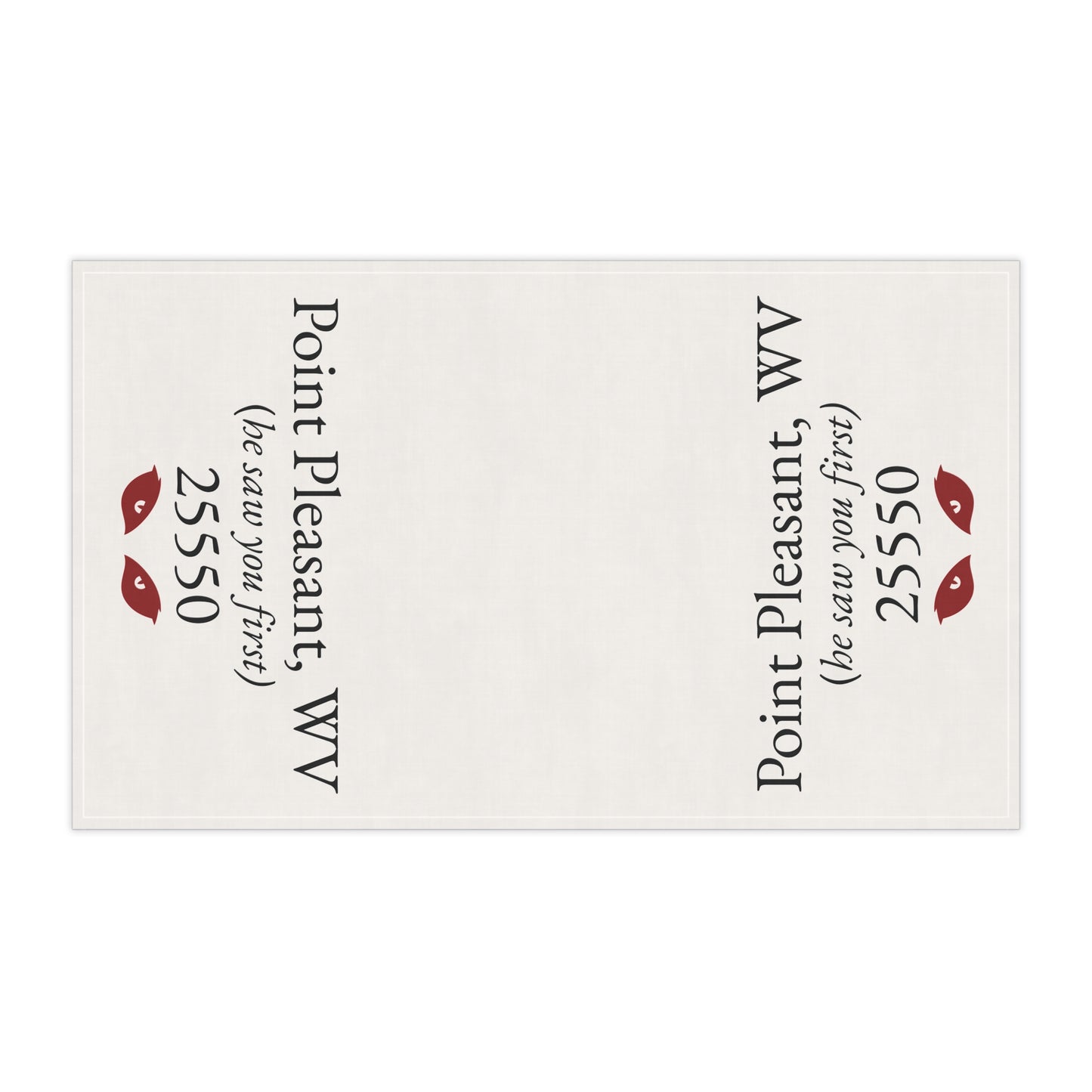 Point Pleasant WV Tea Towel | “He Saw You First” Mothman Design | 25550 Kitchen Towel | West Virginia Gift | Appalachian Folklore Decor | Cotton Twill 18x30