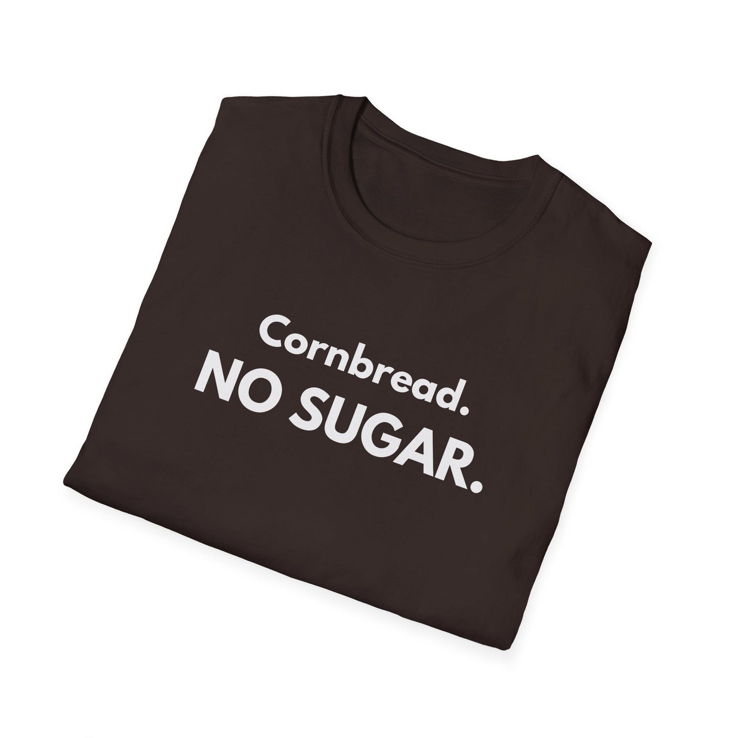 Cornbread No Sugar Navy T-Shirt | Funny Southern Saying Tee | Appalachian Humor Shirt | Gildan Softstyle 64000