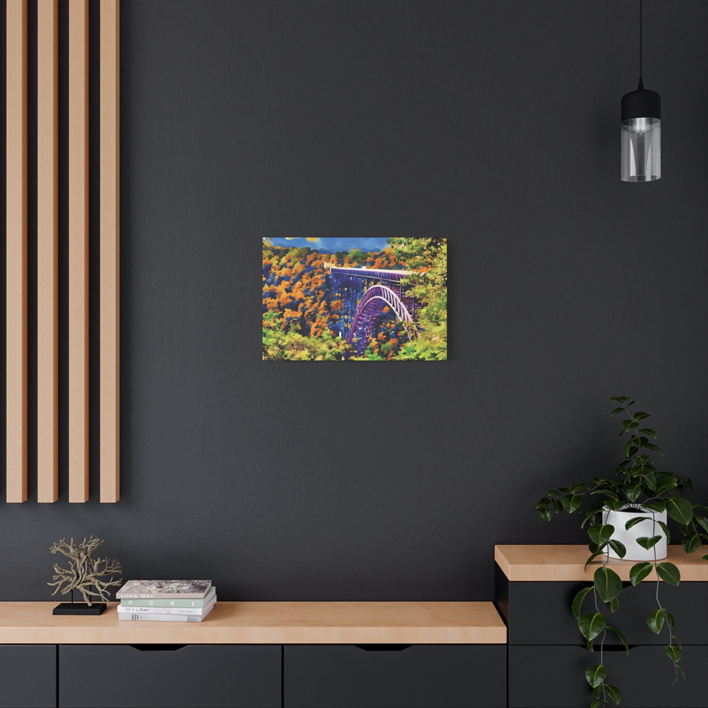 New River Gorge Bridge – Original Photo Turned Watercolor Canvas Art