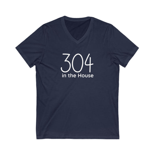 304 in the House Unisex Jersey Short Sleeve V-Neck Tee