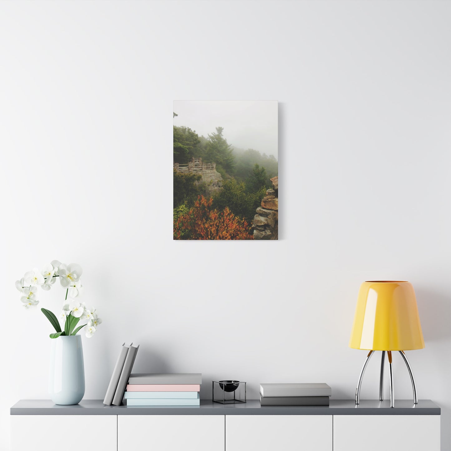 Coopers Rock West Virginia Canvas Wall Art – Appalachian Mountain Fog Landscape Photo