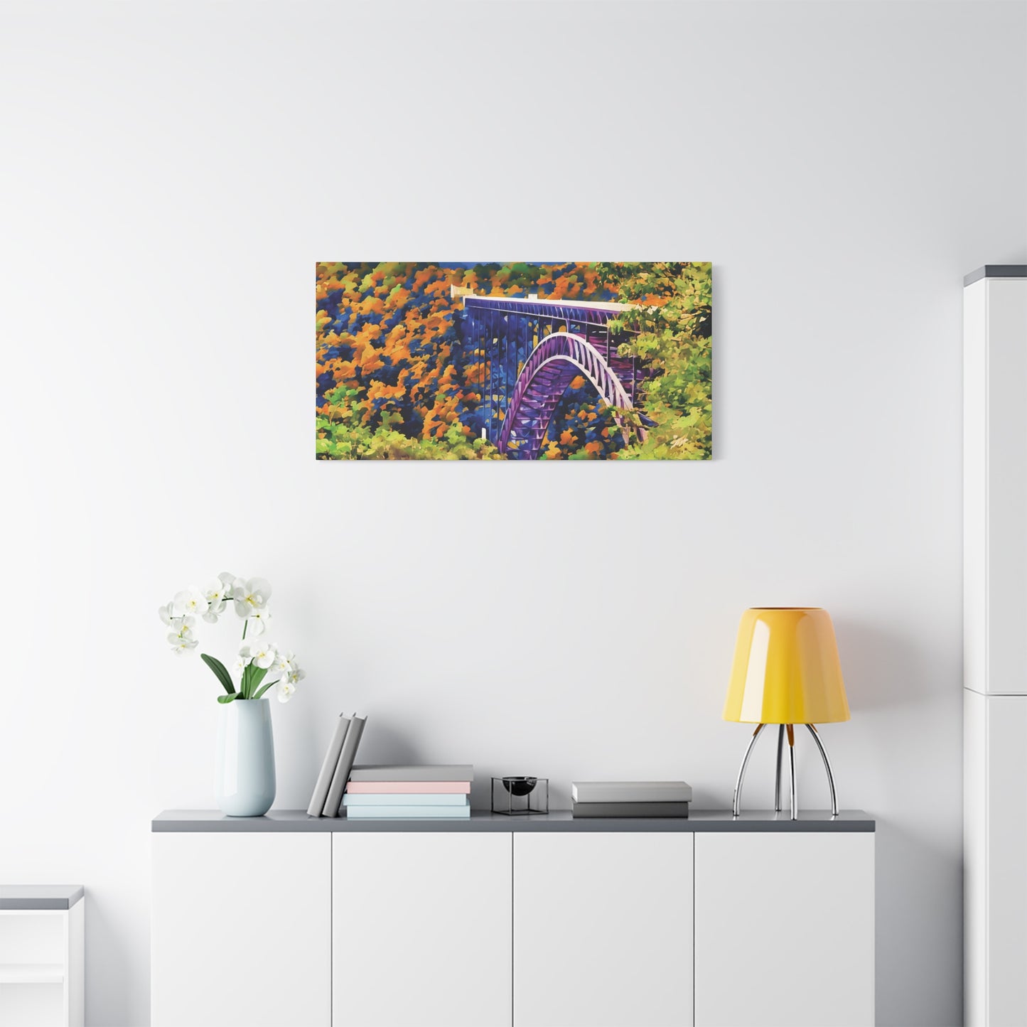 New River Gorge Bridge – Original Photo Turned Watercolor Canvas Art