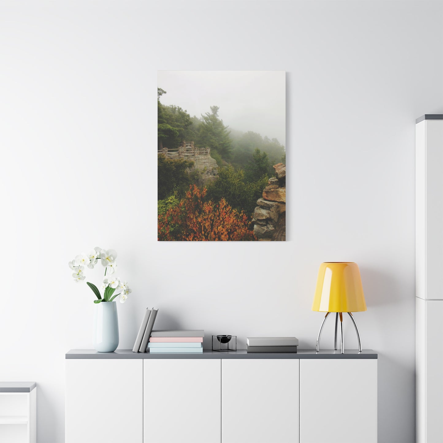Coopers Rock West Virginia Canvas Wall Art – Appalachian Mountain Fog Landscape Photo