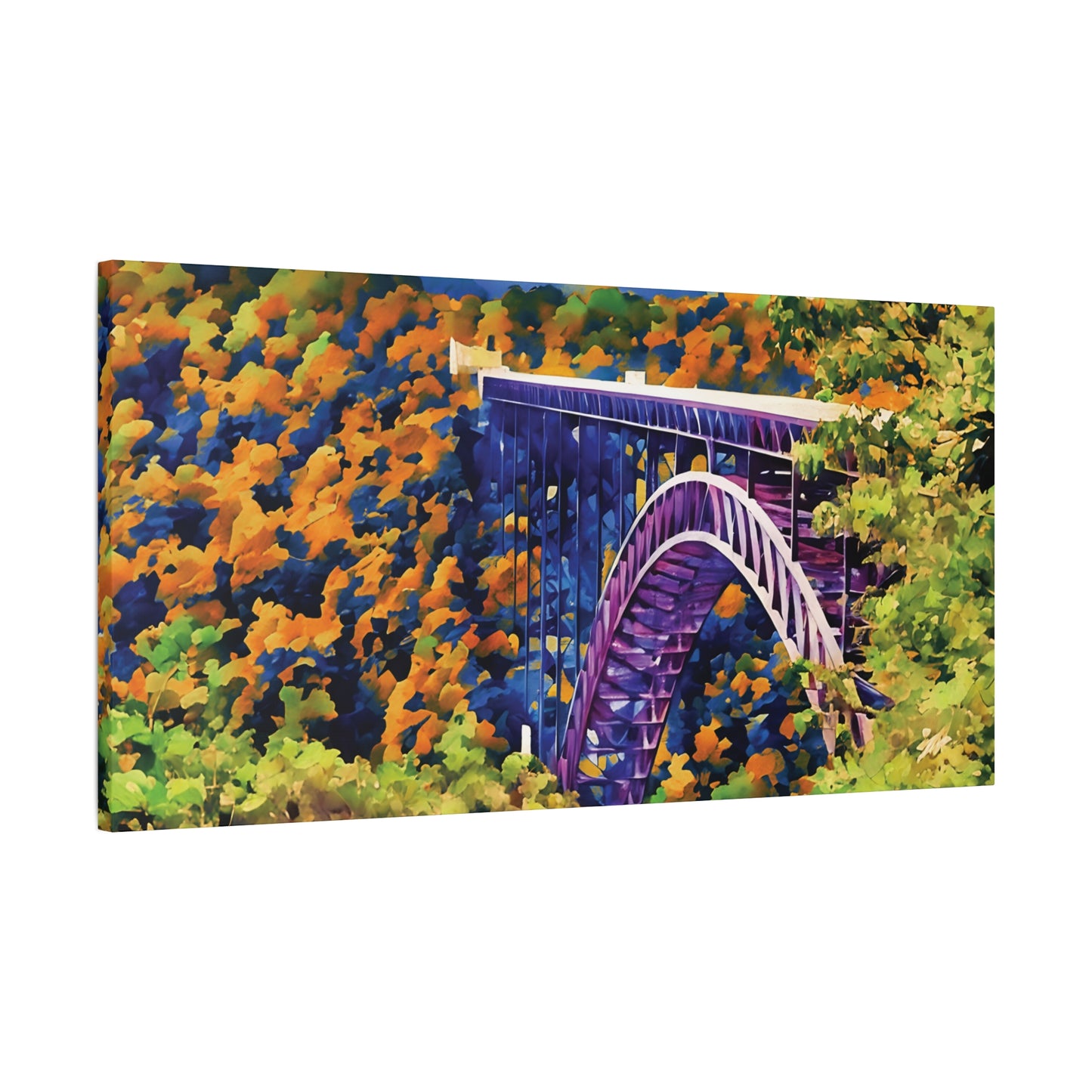 New River Gorge Bridge – Original Photo Turned Watercolor Canvas Art