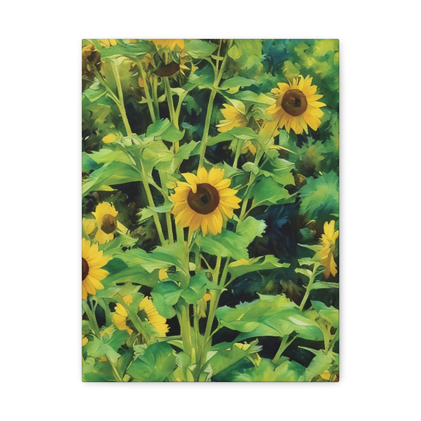 Yellow Sunflower Serenity, Pastel Canvas Wall Art